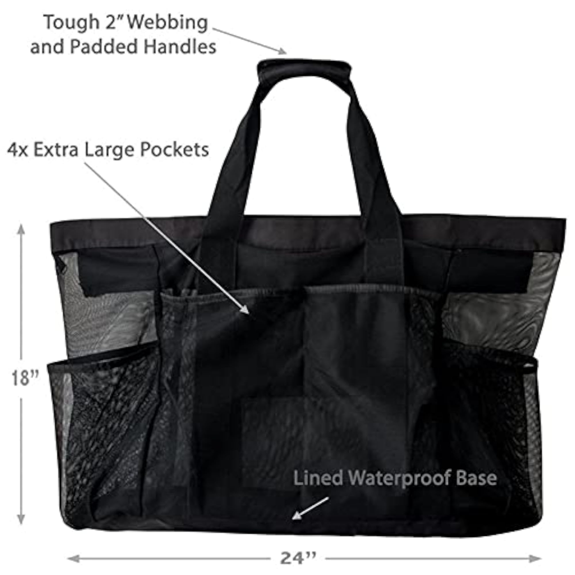 Portable Mesh Beach Tote Bag for Women